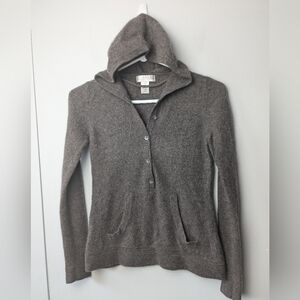 KENAR 100% Cashmere Long Sleeve Hoodie Brown Cardigan Women Size Small
